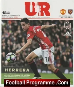 Manchester United v West Ham United 2016 - football programme