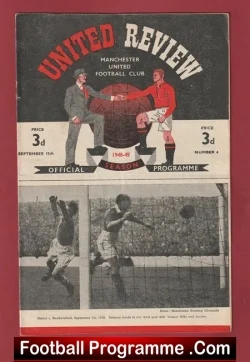 Manchester United v Wolves 1948 – 1940’s Programme Man Utd