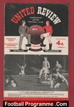 Manchester United v Wolves 1956 - Man Utd - football programme