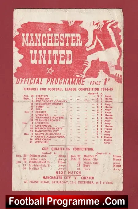 Manchester United v Wrexham 1944 – Man Utd 1940’s