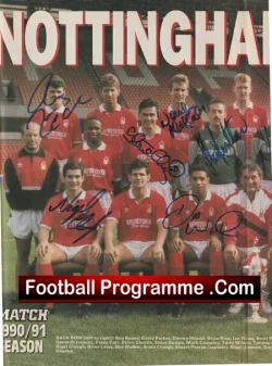 Nottingham Forest Team Multi Signed Autographed Poster 1990