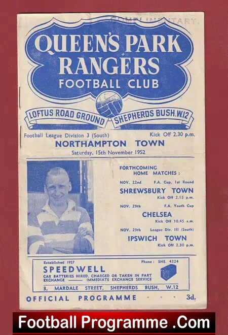 Queens Park Rangers v Northampton Town 1952