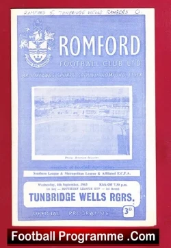 Romford v Tunbridge Wells 1963 - 4th September - football programme