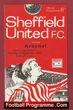 Sheffield United v Arsenal 1967 - Multi Autographed SIGNED - football programme