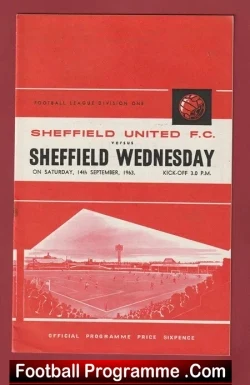 Sheffield United v Sheffield Wednesday 1963 - football programme