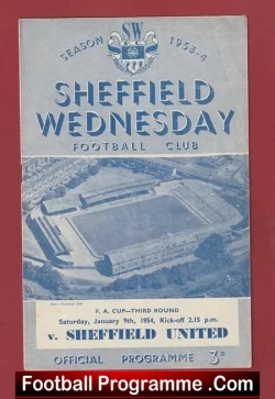 Sheffield Wednesday v Sheffield United 1954 - FA Cup - football programme
