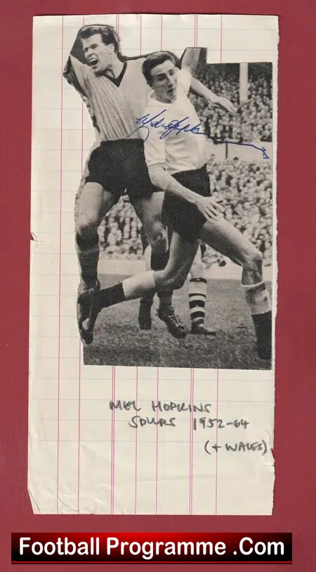 Tottenham Hotspur Mel Hopkins Signed Autograph Picture 1960s