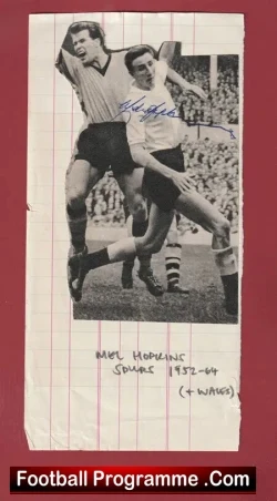 Tottenham Hotspur Mel Hopkins Signed Autograph Picture 1960s