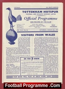 Tottenham Hotspur v Cardiff City 1954