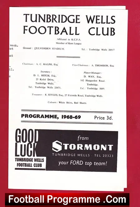 Tunbridge Wells v Sittingbourne 1969