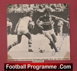 Vancouver Whitecaps Ray Lewington Signed Autograph Picture 1979 - football memorabilia