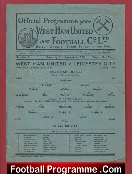 West Ham United v Leicester City 1946