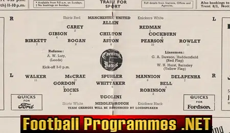 Manchester United v Middlesbrough 1951 - Man Utd 1950's