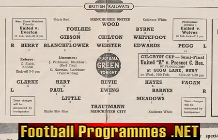 Manchester United v Manchester City 1955 - 1950's Man Utd