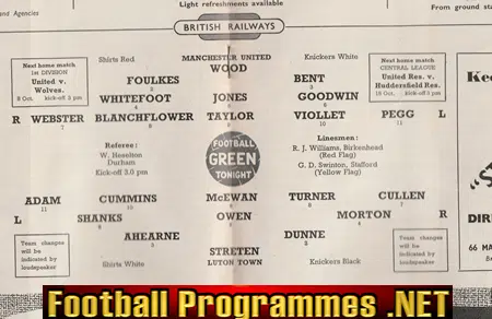 Manchester United v Luton Town 1956 - 1950's Man Utd