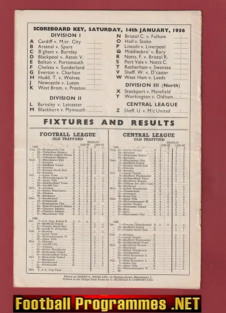 Manchester United v Sheffield United 1956 - 1950's Man Utd