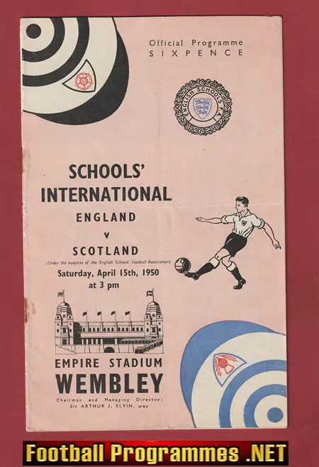 England v Scotland 1950 – Schools Wembley – Ronnie Cope Man Utd