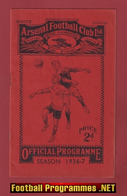 Arsenal v Charlton Athletic 1937 – 1930s Programmes