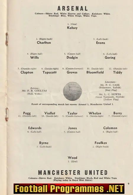 Aston Villa v Manchester United 1956 - Man Utd 1950's