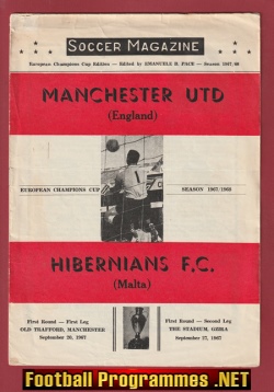 Hibernians ( Hibs Malta ) v Manchester United 1967 – Man Utd
