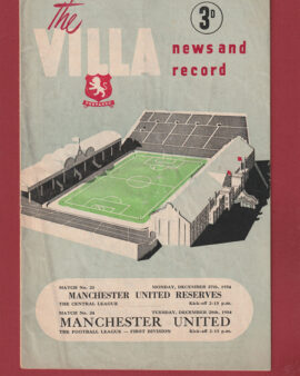 Aston Villa v Manchester United 1954 – plus Reserves Man Utd