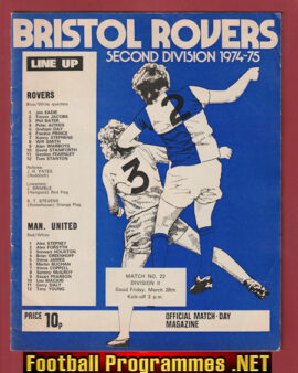 Bristol Rovers v Manchester United 1975 – 2nd Division Season