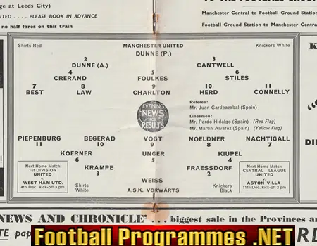 Manchester United v ASK Vorwarts 1965 - European Fairs Cup