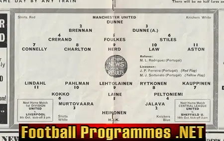 Manchester United v HJK Helsinki 1965 - European Cup - Man Utd