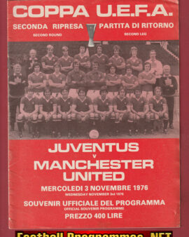 Juventus v Manchester United 1976 – UEFA Cup Italy Man Utd