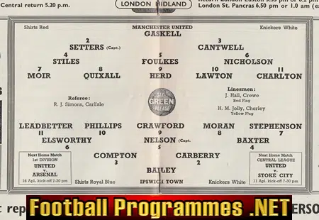 Manchester United v Ipswich Town 1962 - Ipswich League Champions
