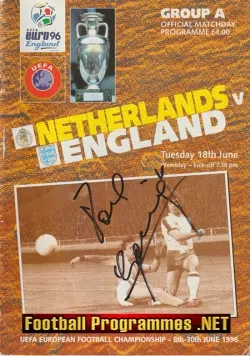 England v Holland 1996 – Euro 96 SIGNED Gazza Paul Gascoigne