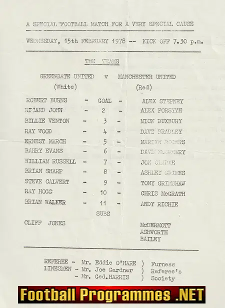 Greengate United v Manchester United 1978 - Very Rare - Man Utd