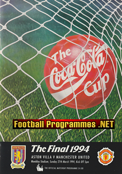Aston Villa v Manchester United 1994 – League Cup Final + Ticket