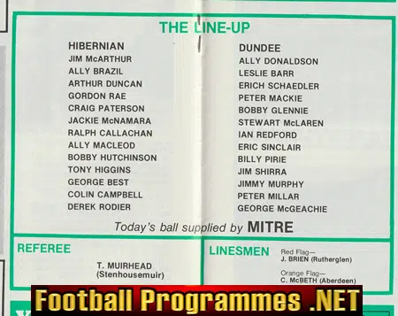 Hibernian Hibs v Dundee 1980 - Plus George Best
