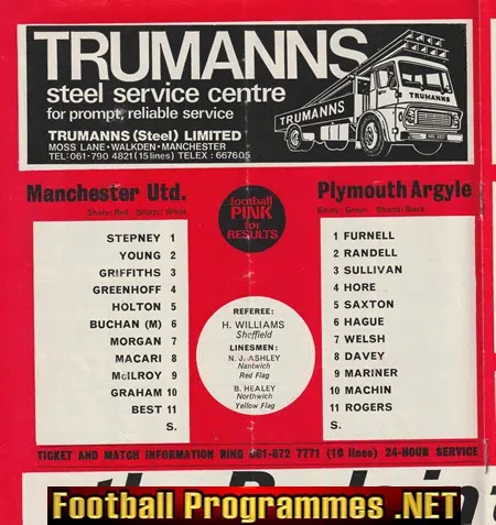 Manchester United v Plymouth Argyle 1974 - Man Utd FAC