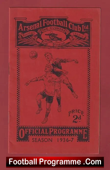 Arsenal v Charlton Athletic 1937 – 1930s Programmes