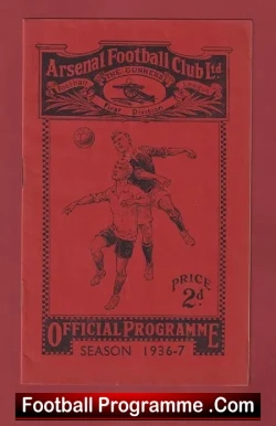 Arsenal v Charlton Athletic 1937 – 1930s Programmes