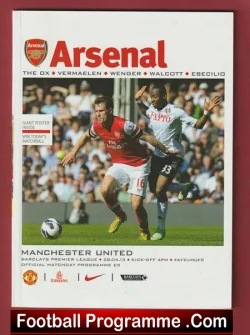 Arsenal v Manchester United 2013 - football programme