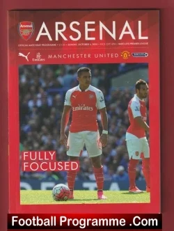 Arsenal v Manchester United 2015 - football programme