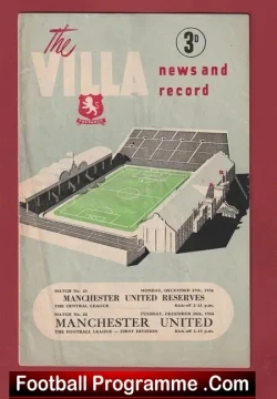 Aston Villa v Manchester United 1954 – plus Reserves Man Utd
