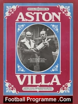 Aston Villa v Manchester United 1975 - Man Utd - football programme