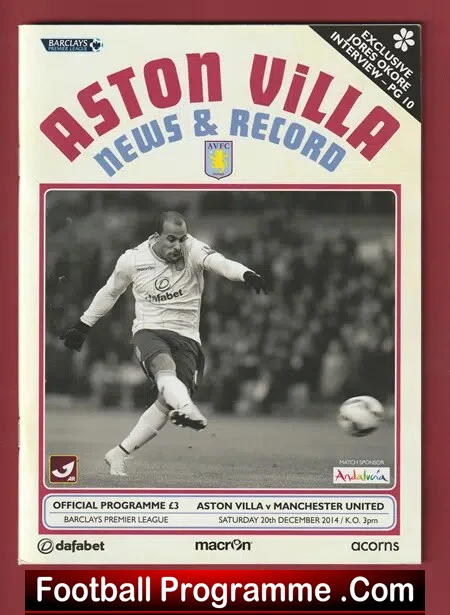 Aston Villa v Manchester United 2014