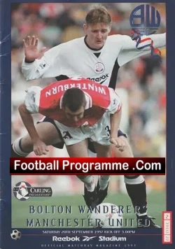 Bolton Wanderers v Manchester United 1997 - Man Utd - football programme