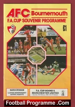 Bournemouth v Manchester United 1989 - FA Cup - football programme
