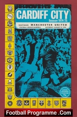 Cardiff City v Manchester United 1974 - Man Utd - football programme