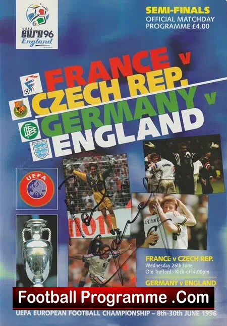 England v Germany 1996 – Euro 96 SIGNED Gazza – Paul Gascoigne