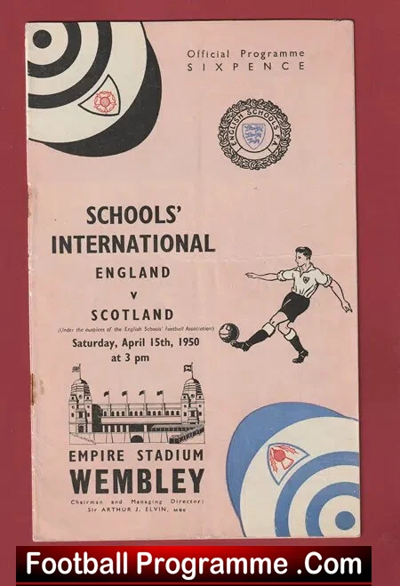 England v Scotland 1950 – Schools Wembley – Ronnie Cope Man Utd