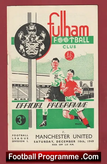 Fulham v Manchester United 1949 – 1940’s Programme Man Utd