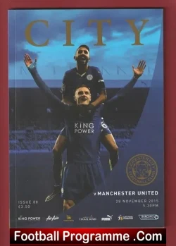 Leicester City v Manchester United 2015 - Plus Team Poster - football programme