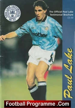 Manchester City v Manchester United 1997 - Paul Lake Testimonial - football programme